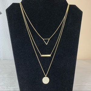 2/$15 Gold Plated 3 Layer Necklace